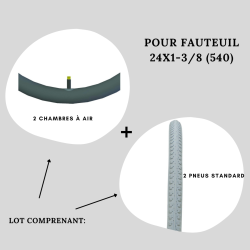 Lot pour fauteuil roulant en 24X1-3/8 (540)