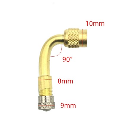 Adaptateur coudé pour valve auto