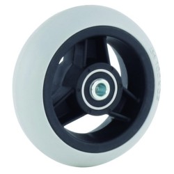 Roue plastique bandage caoutchouc gris