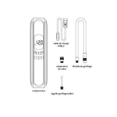 Compresseur rechargeable sur prise USB Type_C pour fauteuil roulant