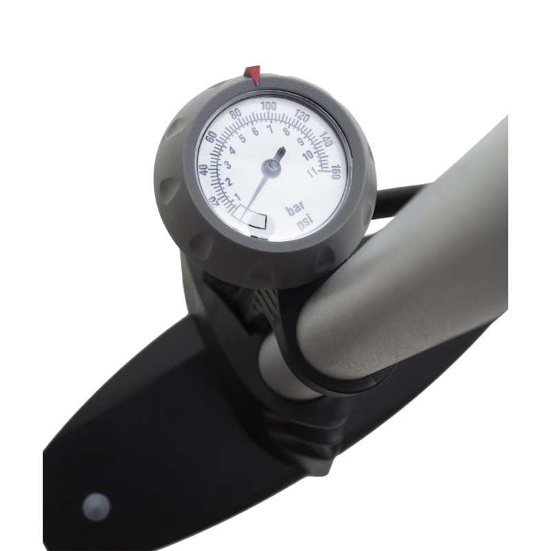 Pompe à pied en acier pour fauteuil roulant avec manomètre