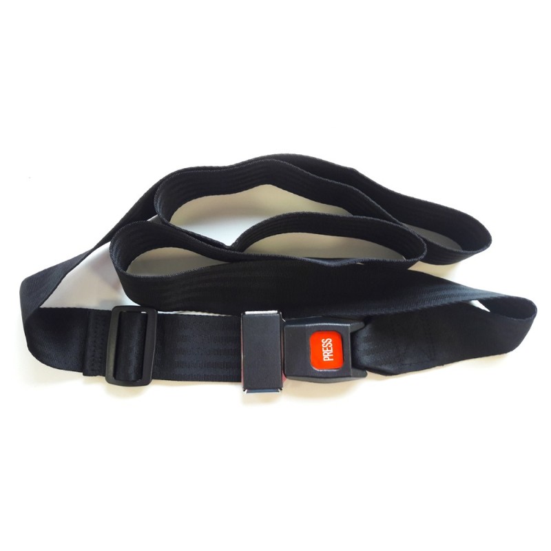 Ceinture de sécurité pour fauteuil roulant avec boucle métal
