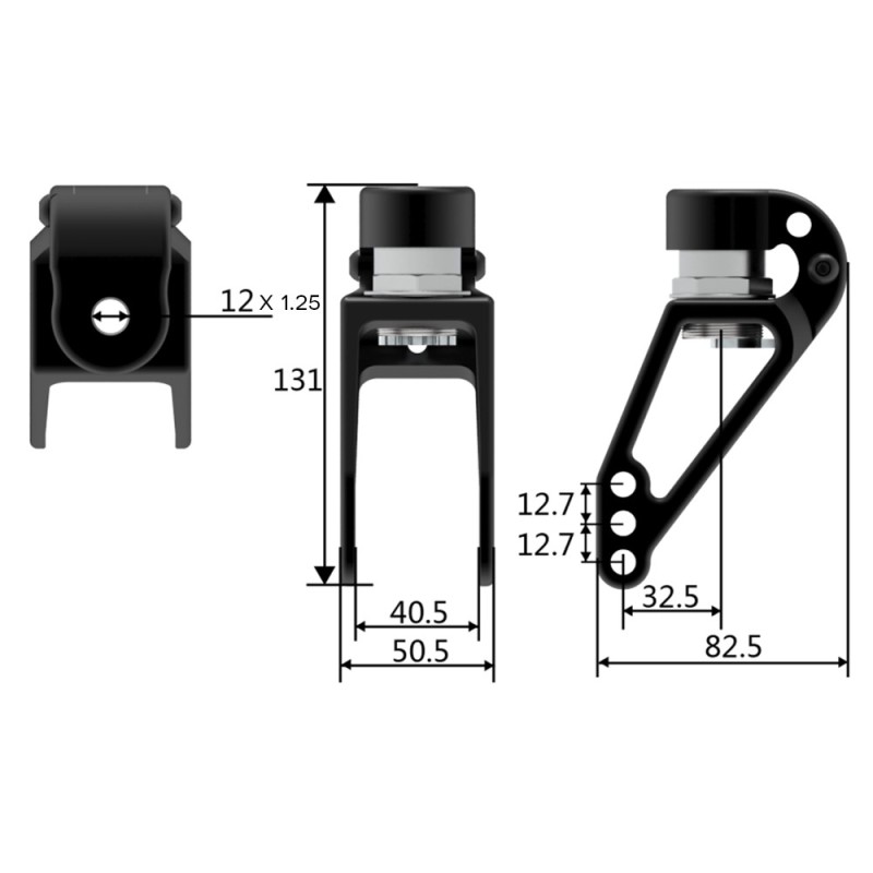 Kit de fourches en aluminium avec amortisseurs réglables pour fauteuil roulant