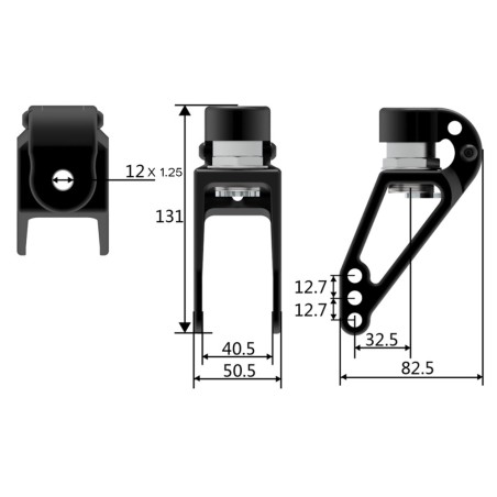 Kit de fourches en aluminium avec amortisseurs réglables pour fauteuil roulant