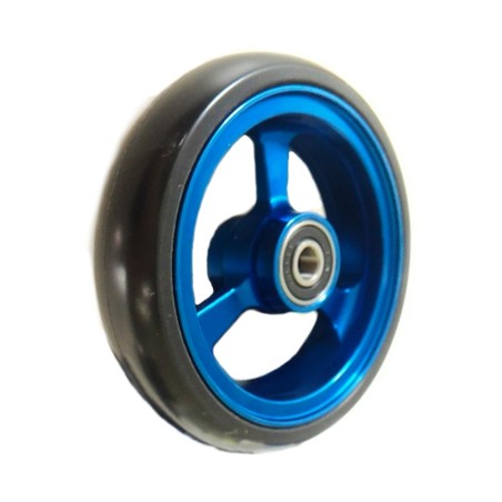 Roue Aluminium 5" pour fauteuil roulant 125x25 Bandage PU noir