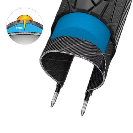 Pneu SCHWALBE MARATHON PLUS EVO REFLEX 24 x 1 (25-540) noir cranté réfléchissant