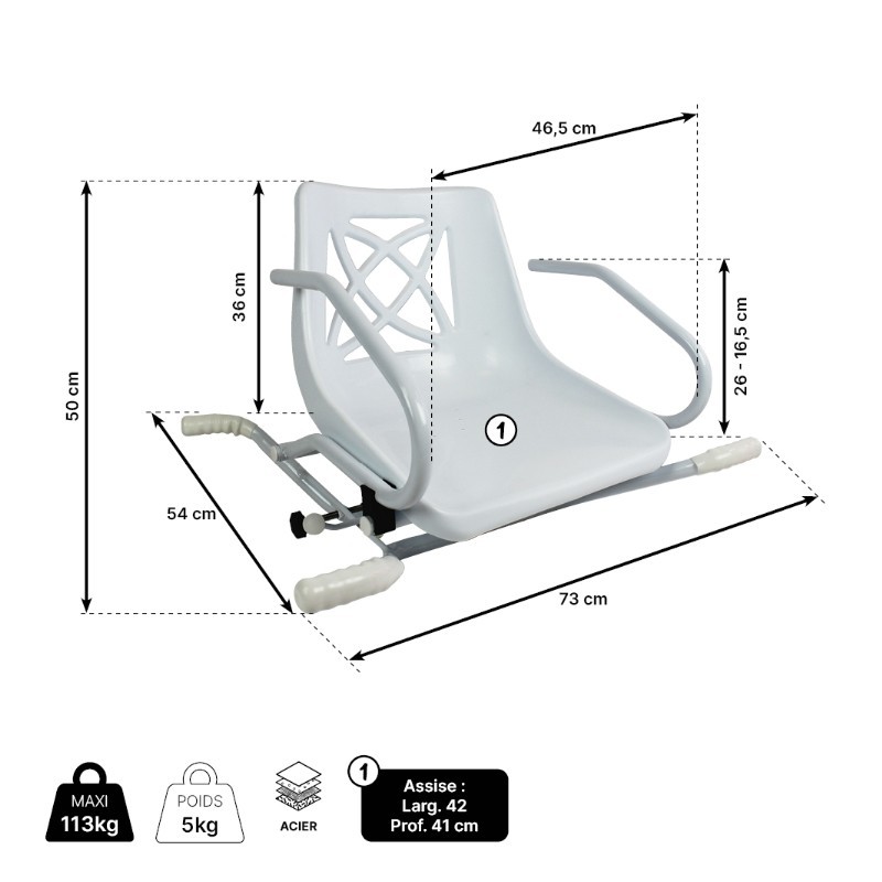 Fauteuil de bain pivotant Stromboli