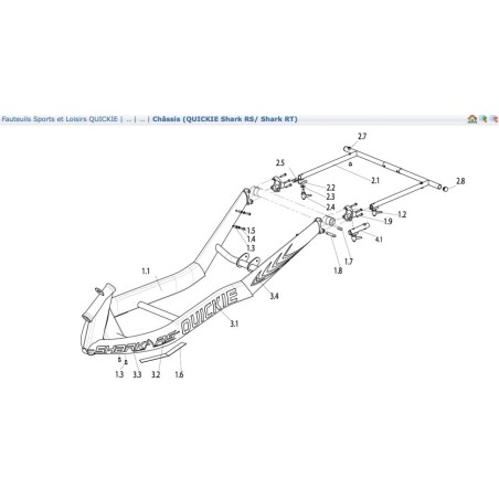 Attache pare-chocs arrière Handbike SHARK