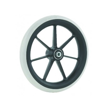 Roue plastique bandage caoutchouc gris